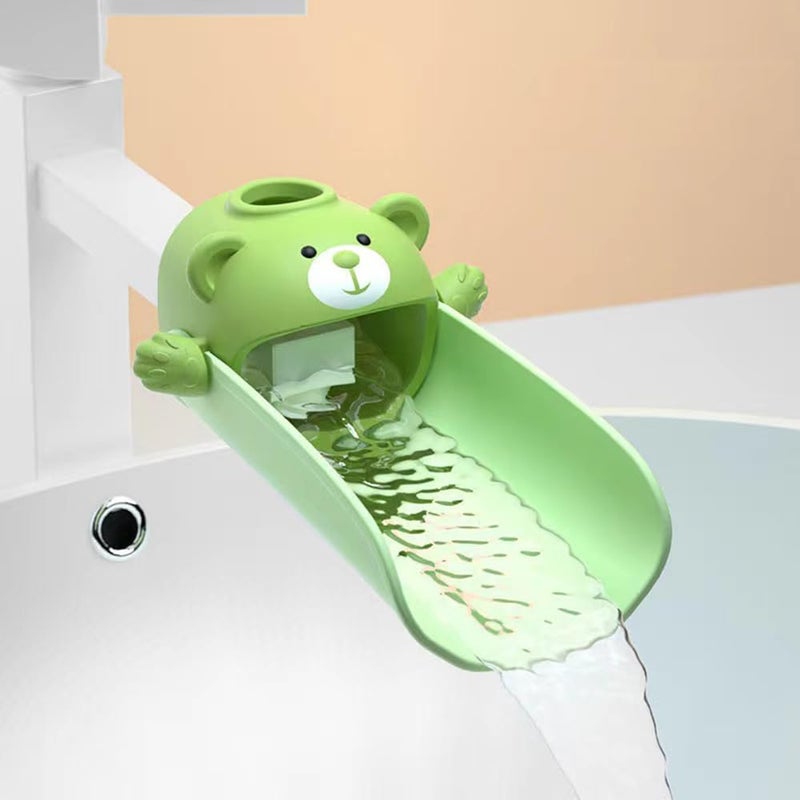 DLUCKY Faucet Extender for sink Easy Use Sink Faucet Extenders with Temperature Sensitive for Toddlers, Kids Hand Washing Faucet Extension for Bathroom Sink, Kitchen, Green - Image 1